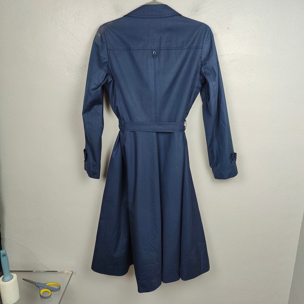 Vintage‎ 1960s Akylon Paris Trench Coat Womens 40 US 8 Navy Blue Jacket French - Picture 10 of 11